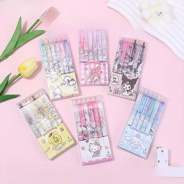 Sanrio Gel Pen High-Looking Press Brush Question Pen Kurome Press Pen Cartoon Cute Student Stationery Supplies