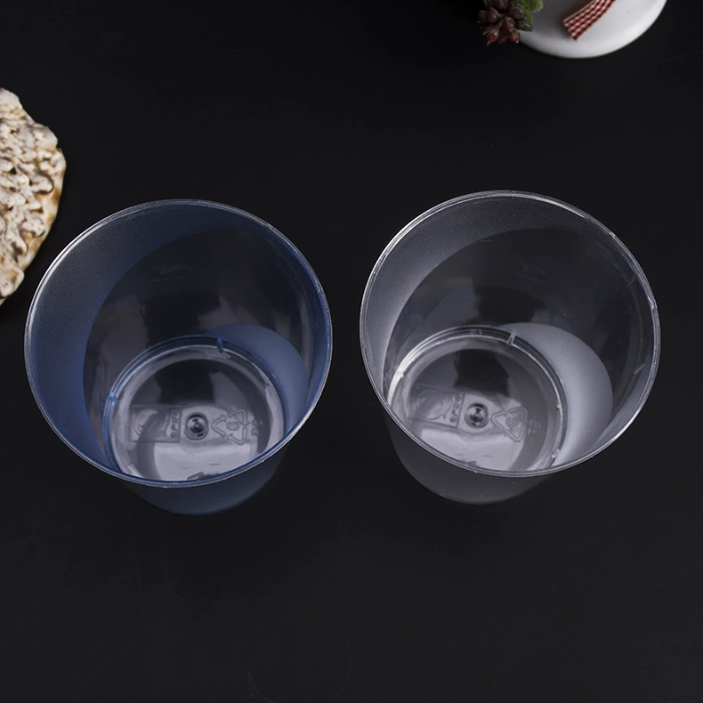 Disposable plastic transparent space matte glass, 210 ml, increased thickness