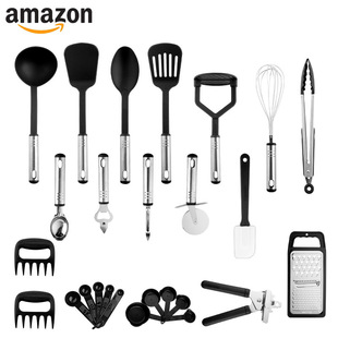 in stock full set nylon cooking spoon shovel stainless steel kitchenware suit stir-fry shovel 26 piece set spatula kitchenware suit