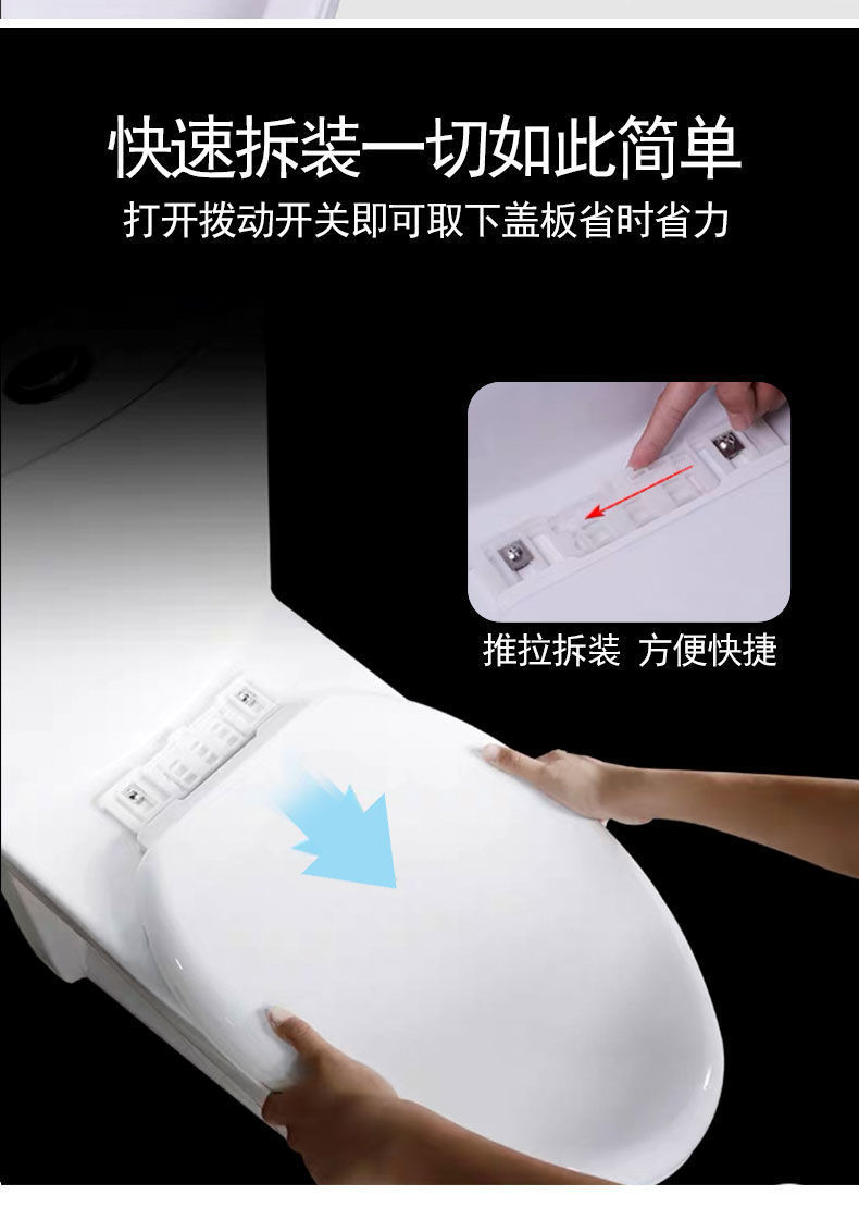 The universal toilet seat cover is thickened, slow-lowering, old-fashioned cover plate, toilet seat cover, UV type, and toilet accessories are durable Item Picture