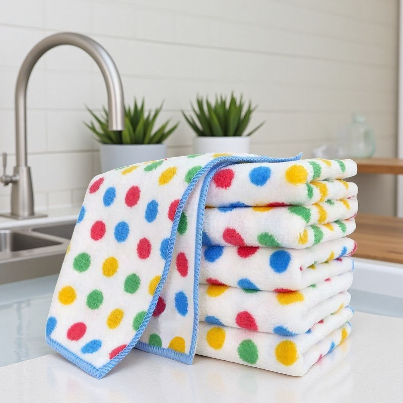 Dot Rag Kitchen Cleaning Dish Cloth Not Easy to Sick Oil Absorbent Cleaning Towel Household Not Easy to Lose Hair Cleaning Cloth