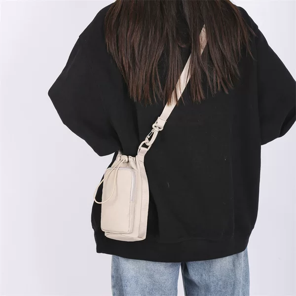 Mobile Phone Bag New Unisex Small Square Bag Mobile Phone Bag Water Cup Bag Shoulder Portable Drawstring Bag Casual Backpack