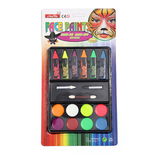Cross-border water-soluble easy-to-wash quick-drying face paint with crayon Halloween dance set human face paint pigment