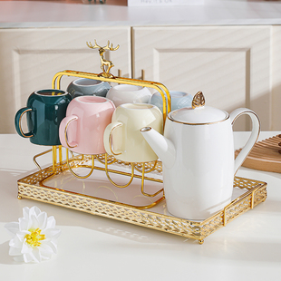 Light Luxury Nordic Household Water Set, High-Looking Water Cup, Drinking Cup, Living Room Tea Cup, Tea Set, Housewarming Gift