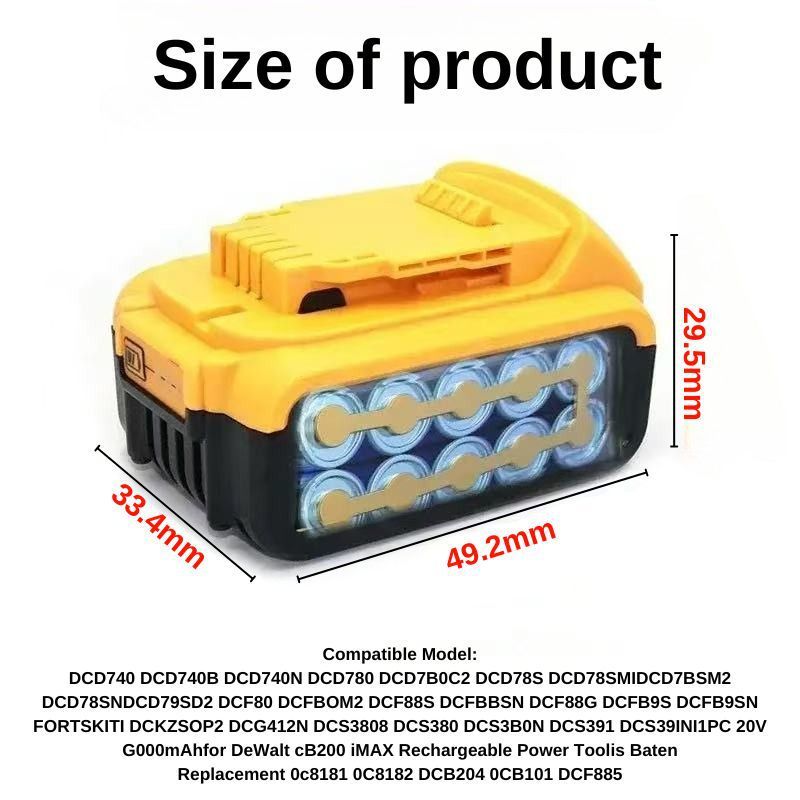 跨境专供替换得伟工具电池锂电池18V 20V DeWalt MAX XR DCB205DC|undefined