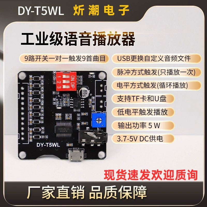 Модуль управления воспроизведением 5W Power Voice MP3 один к одному запускает карту памяти TF U диск пользовательского аудио T5WL