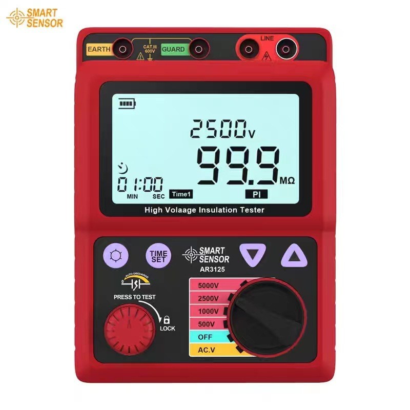 希玛AR3125数字高压兆欧表5000v绝缘电阻测试仪数显 电子摇表