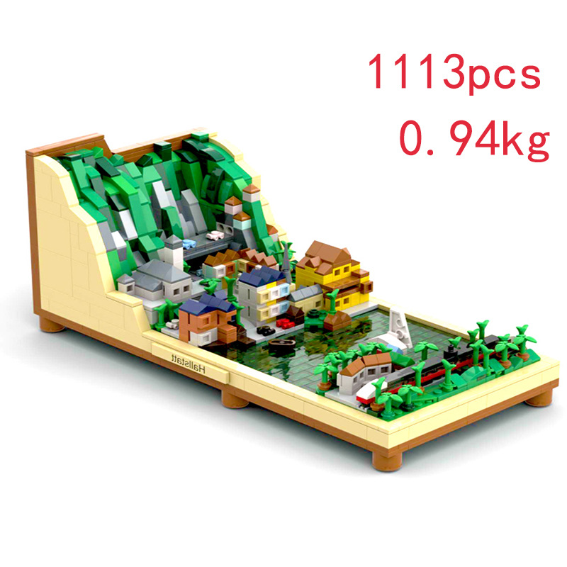 Cross-border Hot-selling In-stock MOC-Hallstatt Small-piece Assembly Building Block Toy City/town Model Decoration_voghion.com