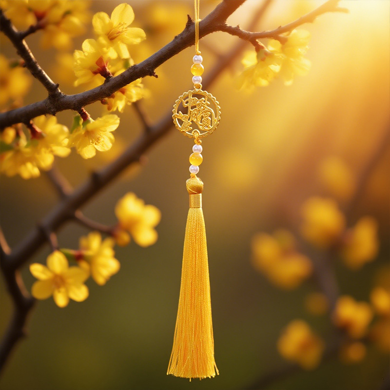 中秋节月满中秋流苏礼盒挂件古风中式团扇头饰秀禾汉服挂件批发|undefined