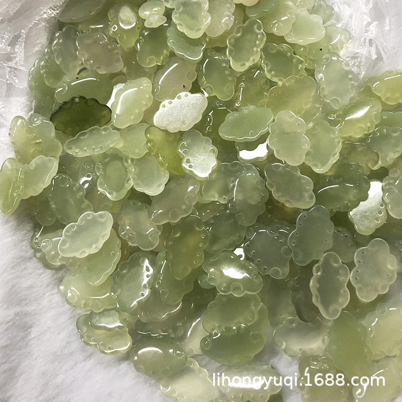 岫玉小配饰批发 手工制作岫玉DIY配件 厂家批发