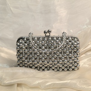 Cross-border unique temperament novel wallet women's fashion high-end pearl handbag evening bag with skirt gift bag
