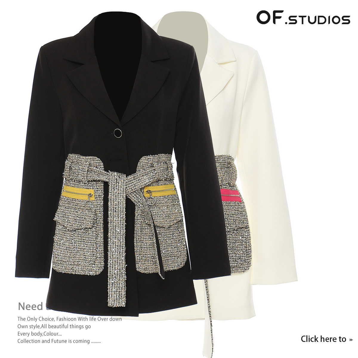 26 New Stylish and Unique Design, Fashionable Special Material, Eye-Catching Mid-Length Blazer 1588