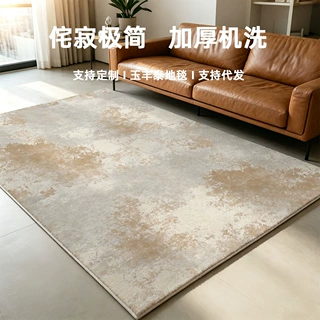 新款跨境侘寂风地毯客厅高级抽象卧室地毯可机洗沙发茶几地垫加厚