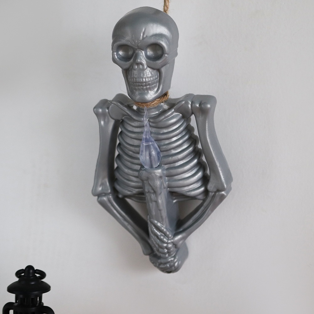 Nuevo Halloween decoración lámpara esqueleto atmósfera horrendo decoración props LED vela de mano lámpara esqueleto lámpara colgante