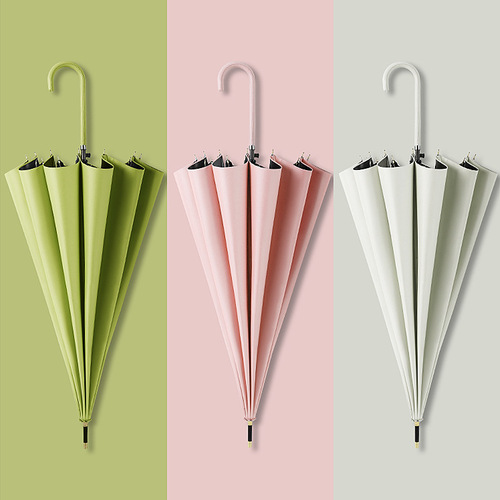 Bulk wholesale umbrellas, rain or shine long-handled umbrellas, vinyl 16-rib straight umbrellas, small fresh ladies parasols