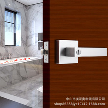 美式锌合金门锁重型三杆可调电镀执手把手锁卫生间卫浴卧室房间锁