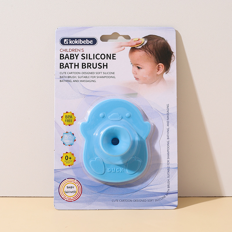 Cepillo para champú de silicona para bebés, baño para bebés, baño, limpieza, cepillo para masaje del cuero cabelludo, cepillo para champú para bebés