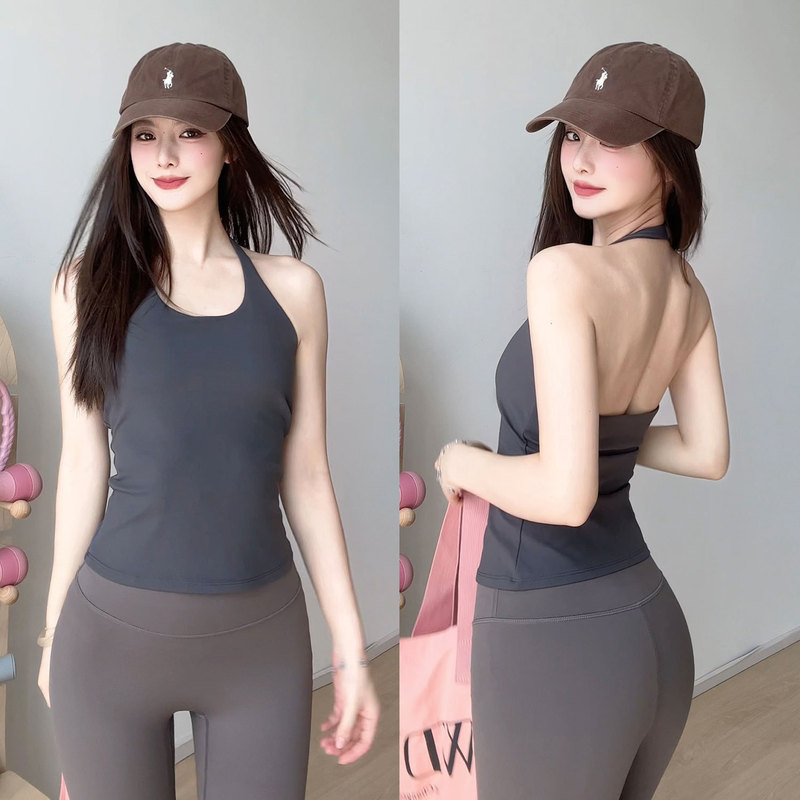 夏季运动内衣女带胸垫防震收副乳美背瑜伽服背心跑步训练健身文胸|undefined
