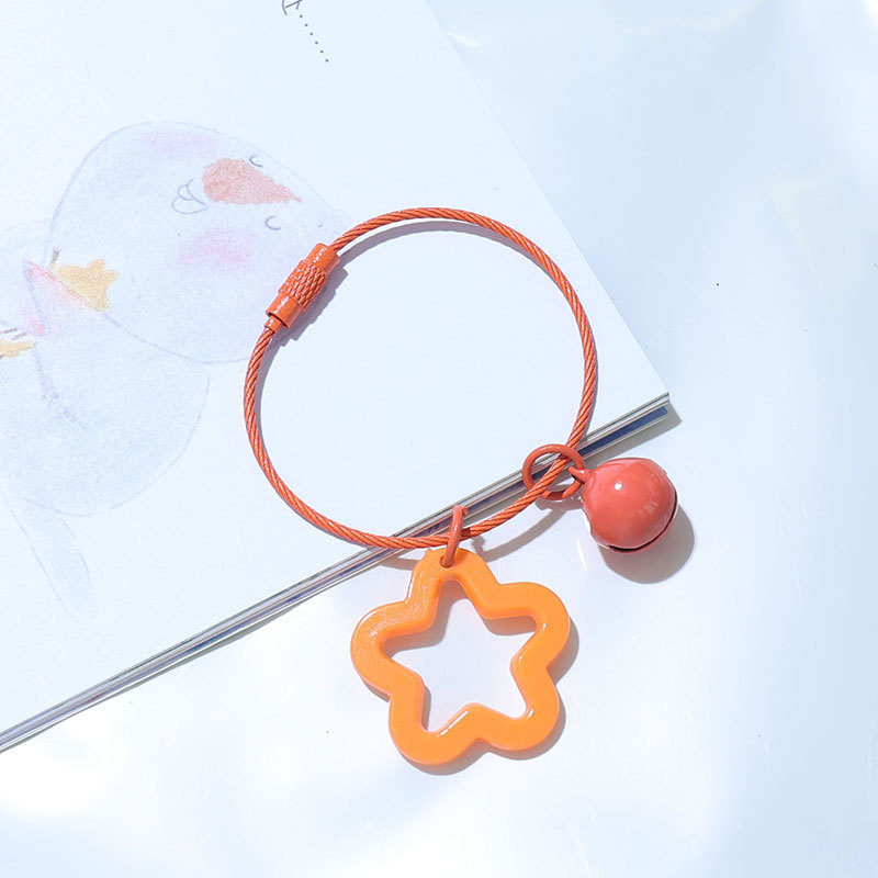 卸売カラフルな五芒星ベルキーホルダーアクリル中空ペンダントバッグヘッドフォンカバーキーホルダーペンダント|undefined