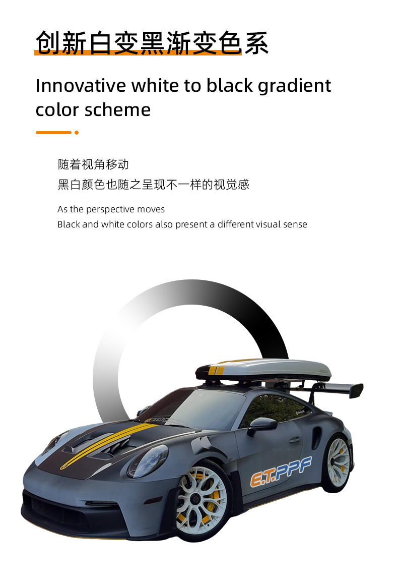 Tpu Solar Eclipse White to Black Color Changing Film Tpu Invisible Car Clothing Color Changing Film Car Sticker Self-Healing Car Paint Protection Film