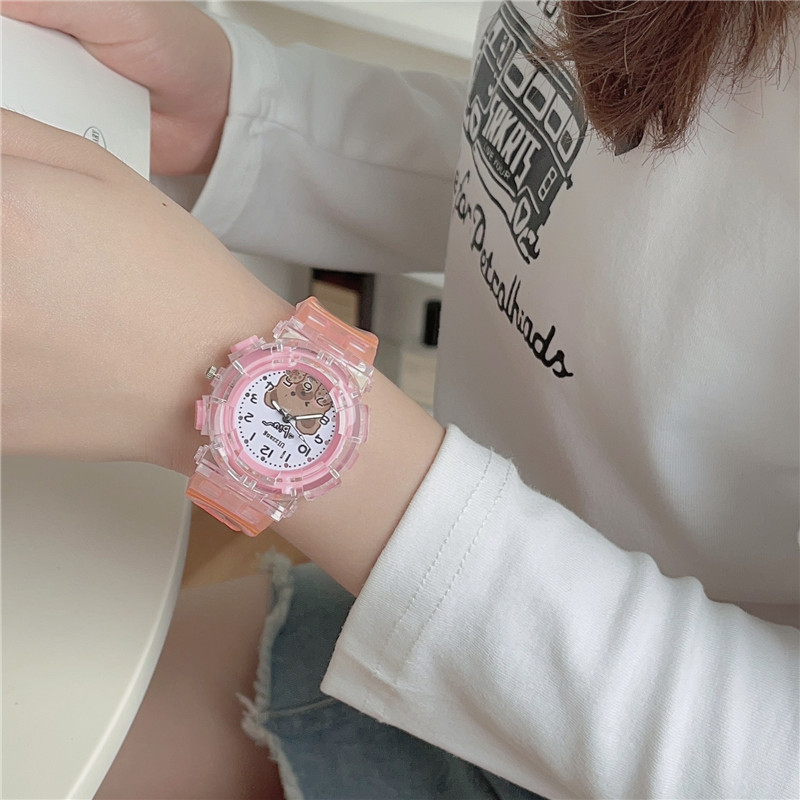 Children's Quartz Watch With Cartoon Bear Design For Students_voghion.com
