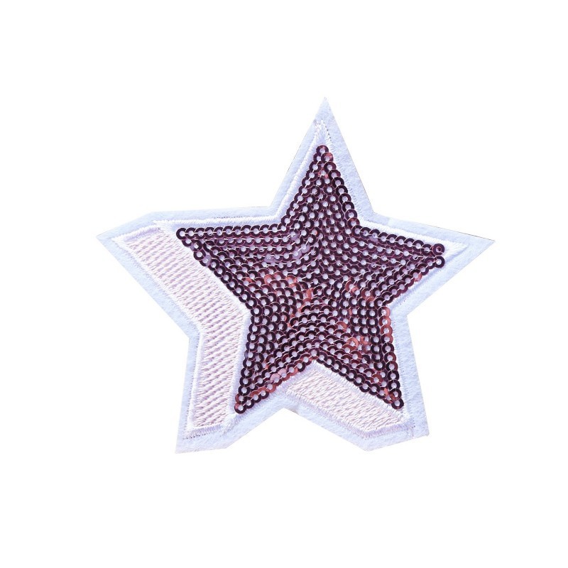 在庫あり 新品 カラフルな五芒星 スパンコール刺繍 布製ワッペン バッグ用パッチ 衣類用ワッペン 多用途刺繍ワッペン 卸売|undefined
