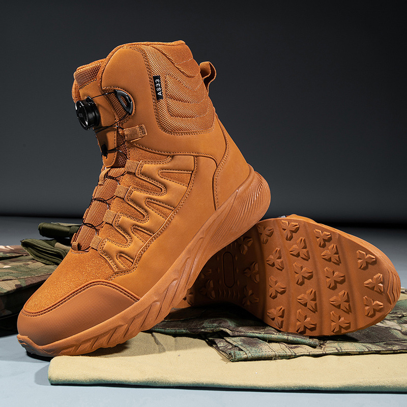 Botas tácticas de gran tamaño, botas tácticas respirables de la escuela secundaria, botas al aire libre para hombres, botas del desierto, botas de montaña.