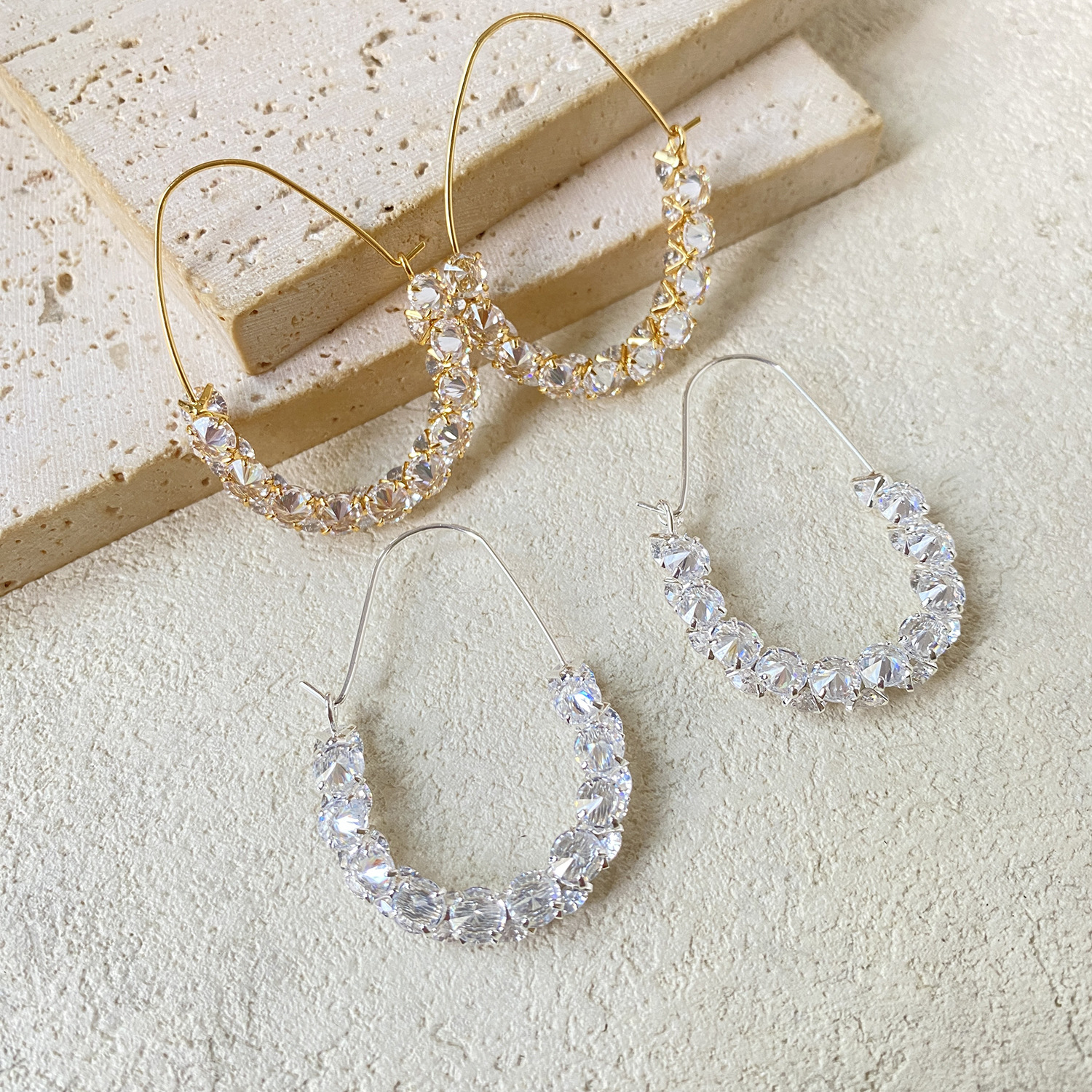 Light Luxury Versatile Micro-Paved Zircon Exaggerated Pendant Earrings for Women Niche Design High-End Long Tassel Earrings