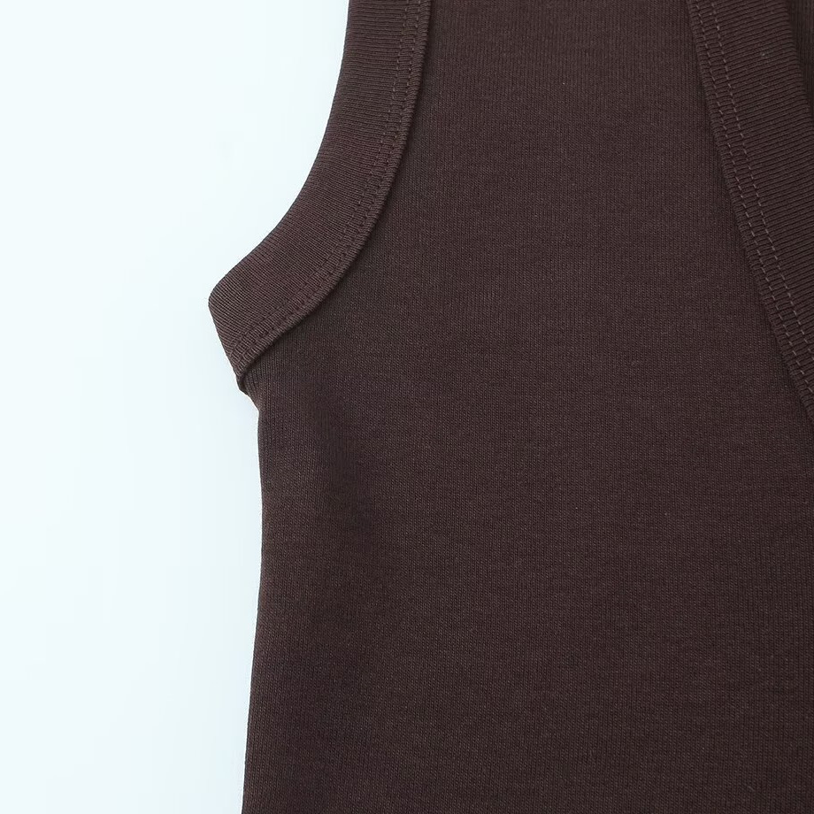 Women's Clothing Women's Sleeveless V Neck Vest T-Shirt Cotton Slim Fit Summer Top Four Colors For Formal & Casual For Women_ecoleips.com