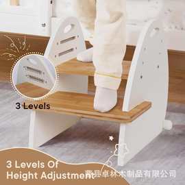 跨境马桶训练凳厨房台阶木凳儿童木制步凳浴室水槽幼儿台阶凳