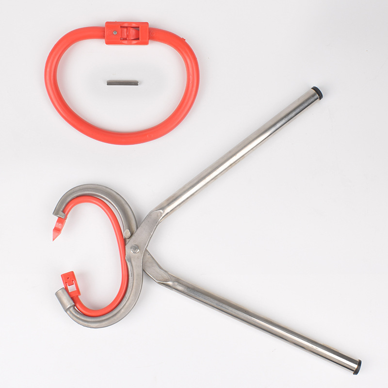 Anillo de Nariz de buey Alicates de Nariz de buey de metal de acero inoxidable Alicates de tracción de Nariz de buey Clip de equipo de cría de ganado sin Punch