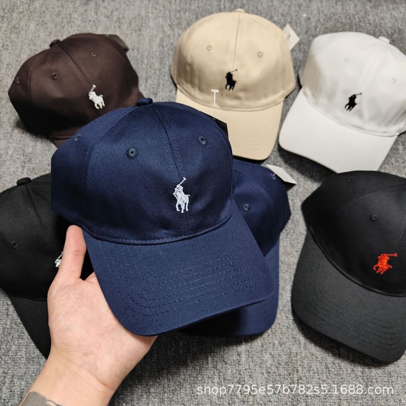 ラフハット RLポロ 小ロゴ ベースボールキャップ 男女兼用 つば広 高品質 ポロ ポニーハット トレンド|undefined