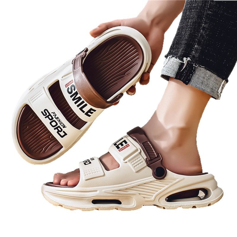 Verano en vivo de celebridades de Internet sandalias y pantuflas de EVA de doble uso de dos colores comercio exterior gran tamaño moda al aire libre tendencia hombre de una palabra