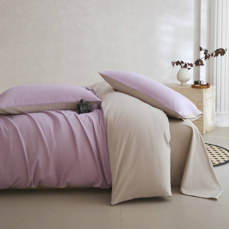 Algodón simple de cuatro piezas, una clase de madres y bebés, cuatro piezas, 100 piezas, cuatro piezas más gruesas, lujo ligero, sensación de alta calidad.