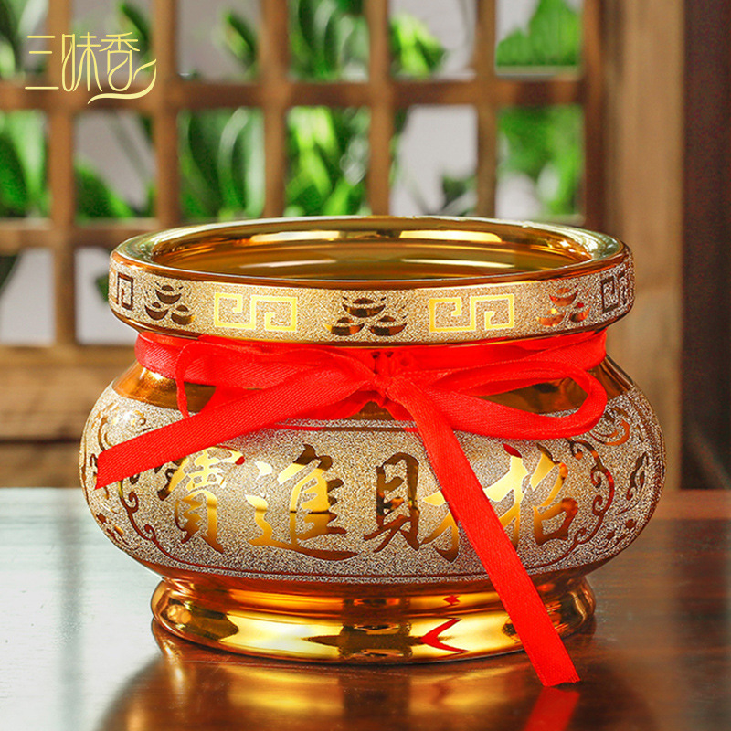 Incense Burners for Buddha Household Indoor Ceramic Large Sandalwood Line Incense Burning Burners God of Wealth Incense Burners Incense Burners Buddha Hall Incense Burners