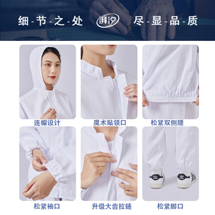 Workshop Food Factory Work Clothes suit Production and Processing Split Hood White Blue Pink Dust-free Clothes Clean Clothes