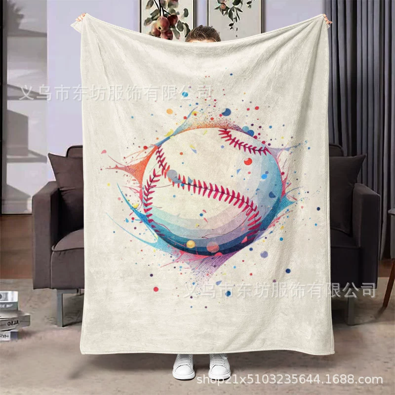 Спортивный простой стиль бейсбол, теплая и удобная фланелевая шерсть одеяло подходит для подарков
