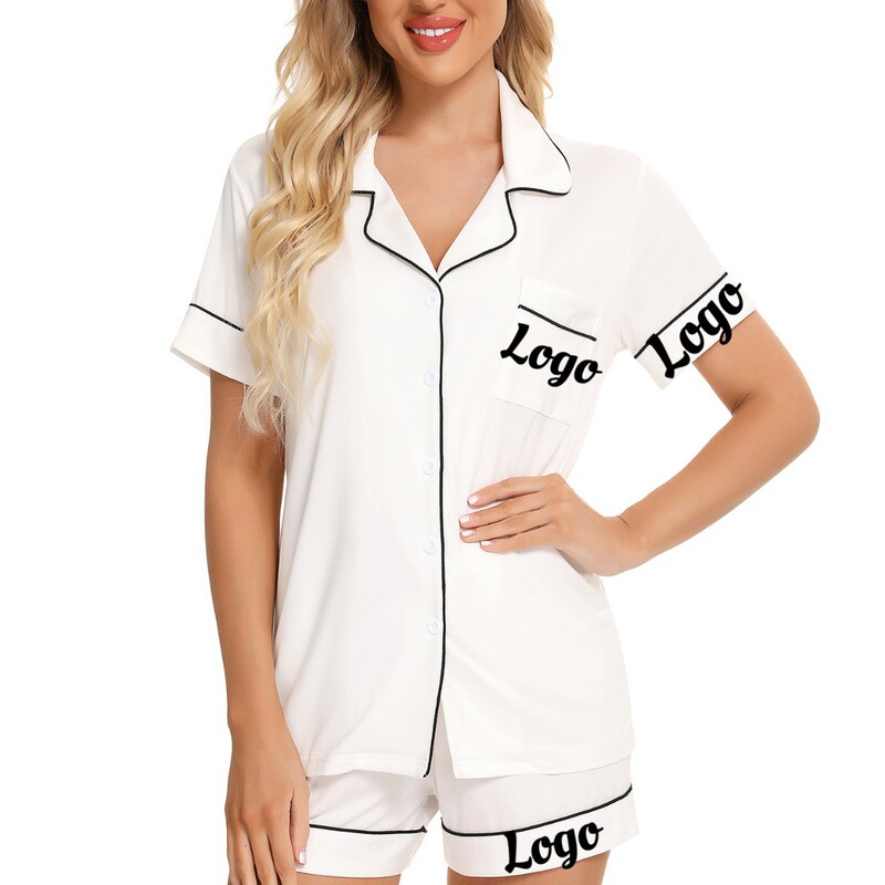 Customized Cross-Border Independent Site Pajamas for Women, New Spring and Summer Modal Breathable Short-Sleeved Home Wear Shorts Set, Fashionable