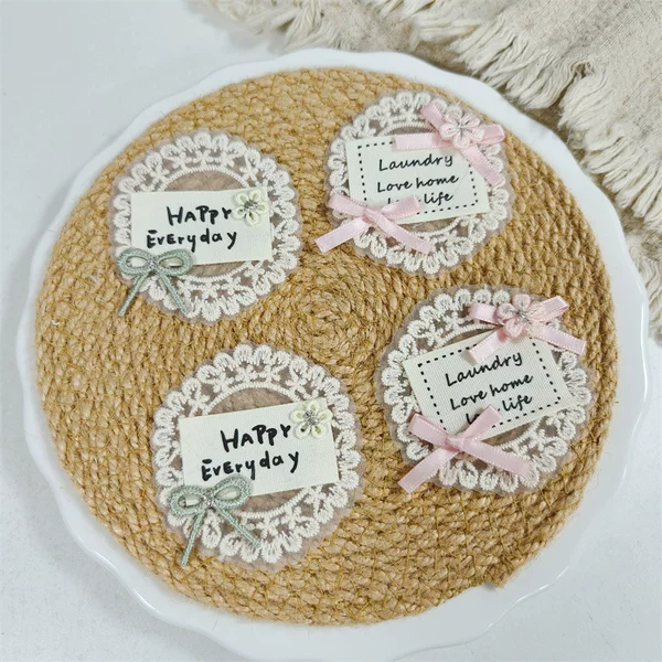Patch Korean Sweet Mesh Bow Embroider Hair Accessories Cloth Patch Accessories Handmade DIY Bangs Hair Accessories Accessories