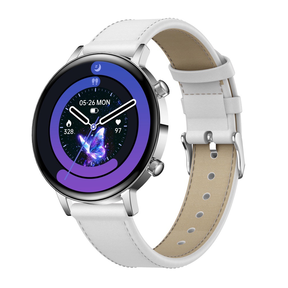 Silver leather strap