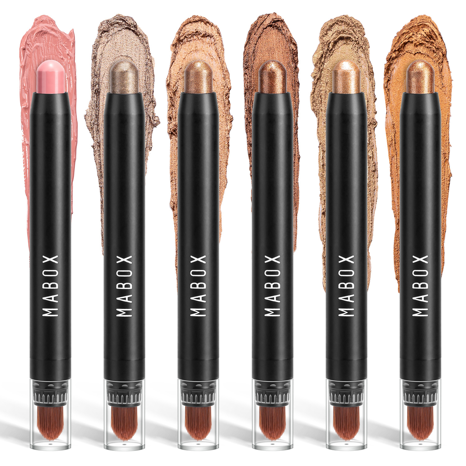 MABOX pearlescent eyeshadow stick, eye makeup, colored pen, high-gloss rotating eyeshadow, horizontal pencil, shiny with brush head, makeup undefined