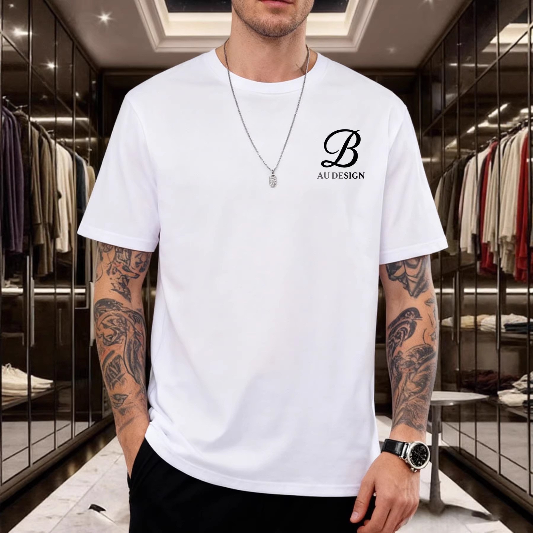 Summer Trendy Brand Printed Short-sleeved T-shirt Large Size Sports Top Fashion Men T-shirt_viptrois.com