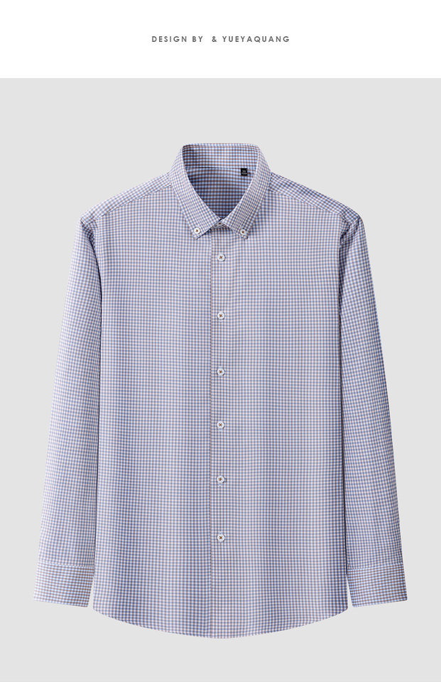 Áo sơ mi nam dài tay 100% cotton 200 sợi chống nhăn họa tiết kẻ sọc kẻ caro phong cách công sở — Họa tiết kẻ caro hồng đào - Tay dài - Cổ cài khuy 301, Kẻ caro nâu xanh - Dài tay - Cổ cài khuy 309, Kẻ sọc xanh lá - Tay dài - Cổ cài khuy 307, Lan Tiểu Cát - Áo dài tay - Cổ cài khuy 308 chi tiết 28