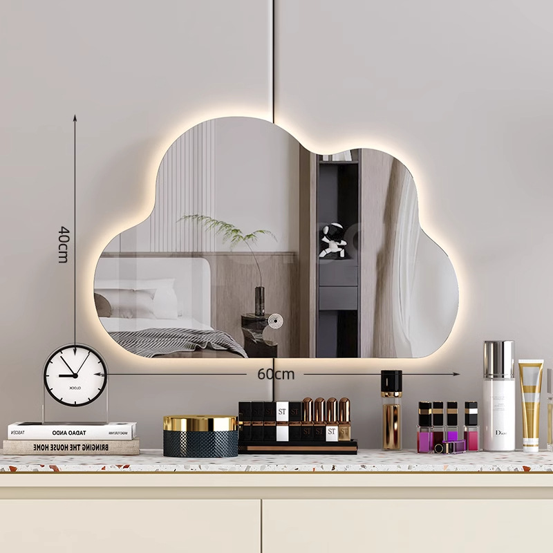 Espejo de maquillaje de nube 2025 nuevo espejo tocador dormitorio escritorio pared colgante led inteligente espejo de tocador con luz