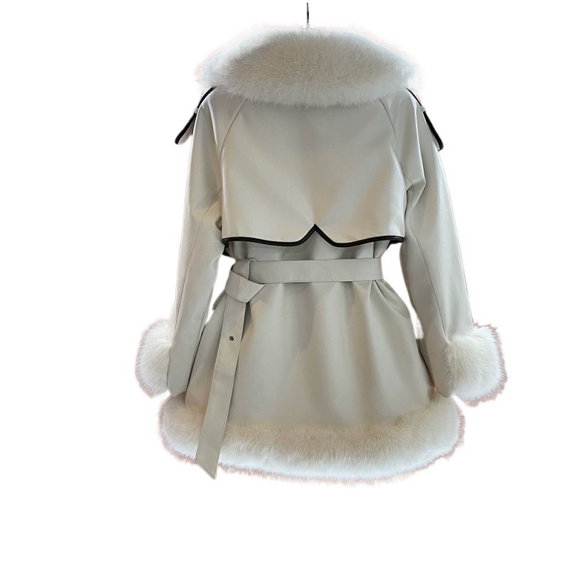 Long demi-season keep warm jacket, mid-length