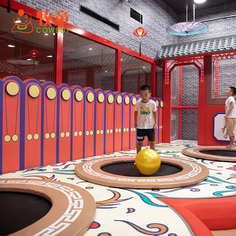 Parque temático del padre-niño del estilo chino del diseño del Parque de los niños grandes traviesos del equipo de la diversión del castillo de los niños interiores