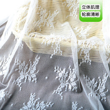 2025爆款网布女装新款弹力蕾丝面料经编服装布料亲肤跨境热销