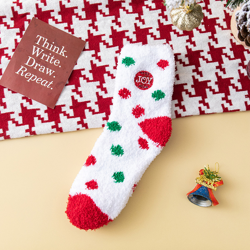 Apparel Accessories Christmas Socks Coral Fleece Embroidered Socks Women Winter Floor Socks Cute Cartoon Thick Warm Plush Winter Sleep Socks_voghion.com