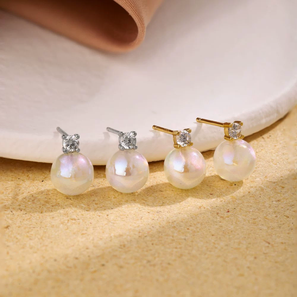 Серьги из жемчуга, корейский стиль, проба серебра 925, стиль роскоши, простой и элегантный дизайн