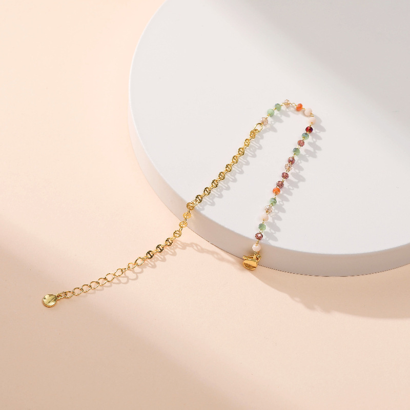 Cross-Border Foreign Trade New 18K Real Gold Bracelet Female Zircon Light Luxury Extendable Chain Sp